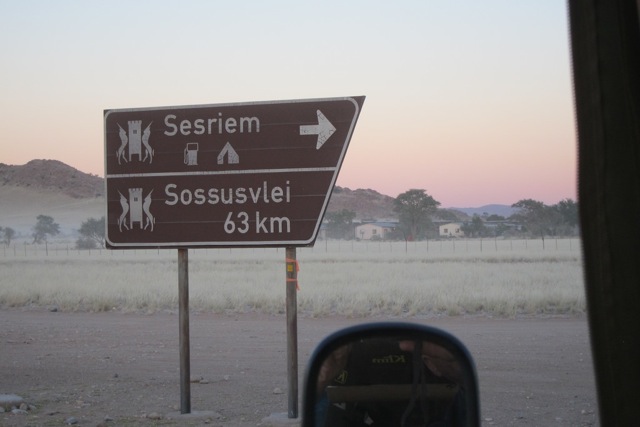 Sessriem Road Sign